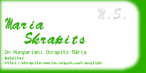 maria skrapits business card